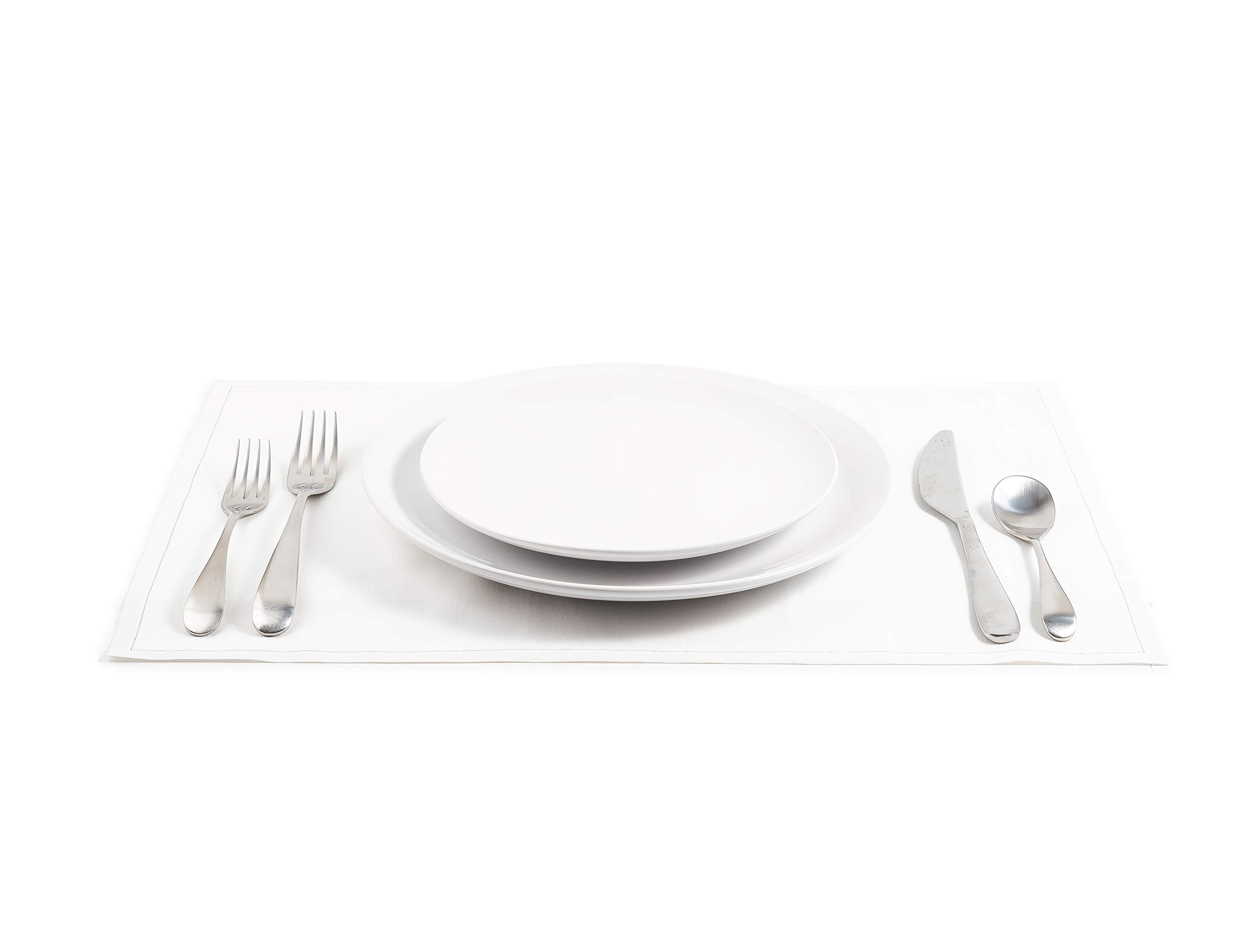 Premium 100% Cotton Five Star Napkins - Set of 25 Large White Placemats (12.6