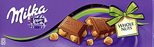 Milka Alpine Milk Chocolate Bar with Whole Hazelnuts - 9.5oz (270g) - Creamy Swiss Chocolate Snack for Gifts, Dessert & Office Breaks