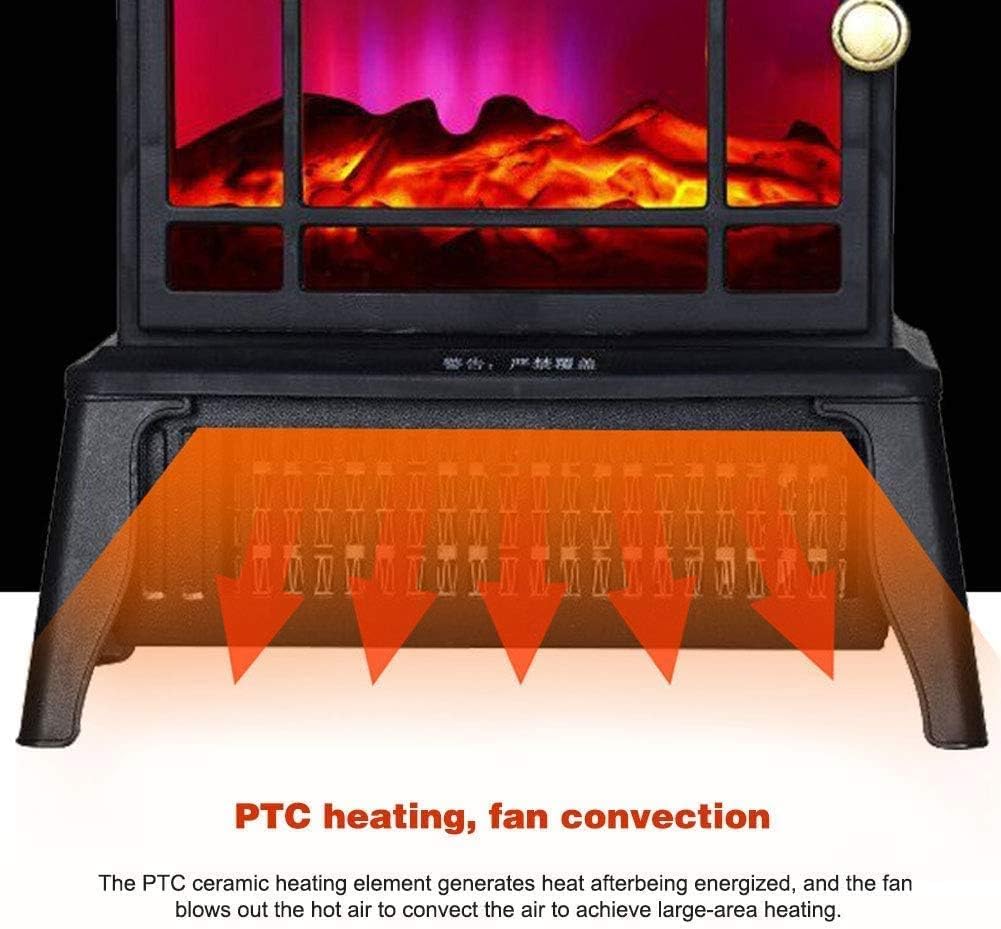 1500W Electric Stove Heater with 3D Flame Effect - Fast Heating Indoor Fireplace Heater for Living Room, Bedroom & Office - Black Energy Efficient Space Warmer