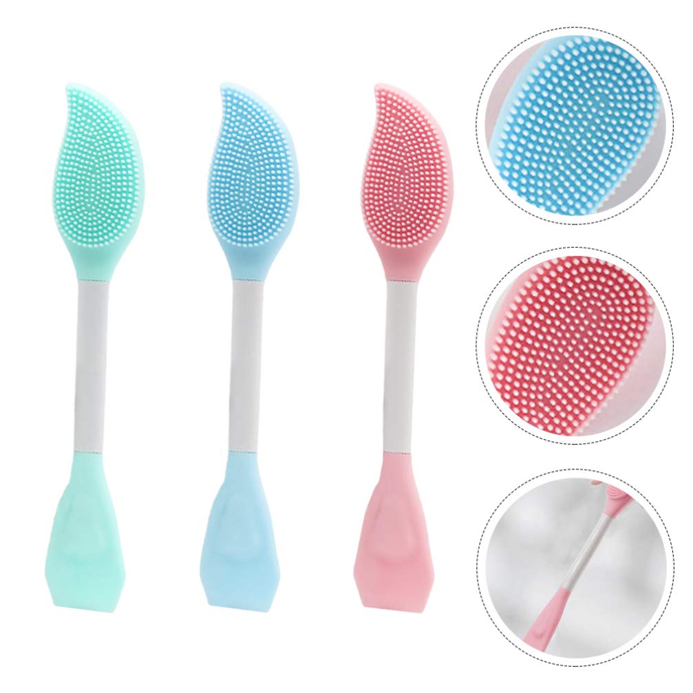 3pcs Silicone Face Brush - Double Head Beauty Tool for Skin Care & Makeup - Travel Friendly