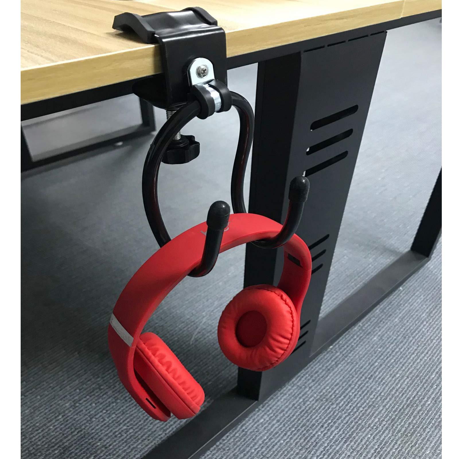 Adjustable Clamp-On Headphone Stand with Rotating Arm - Universal Gaming Headset Holder Hook for Horizontal/Vertical Installation - Perfect for Desk, Office, Gaming Setup & Home Use