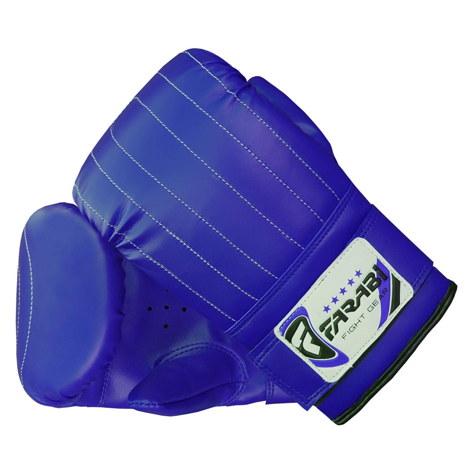 Farabi Sports MMA Muay Thai Kickboxing Training Gloves - Professional Boxing Bag Mitts for Fitness & Gym Workouts (Blue, Large) - Perfect for Punching Bag Training, Sparring & Combat Sports Practice