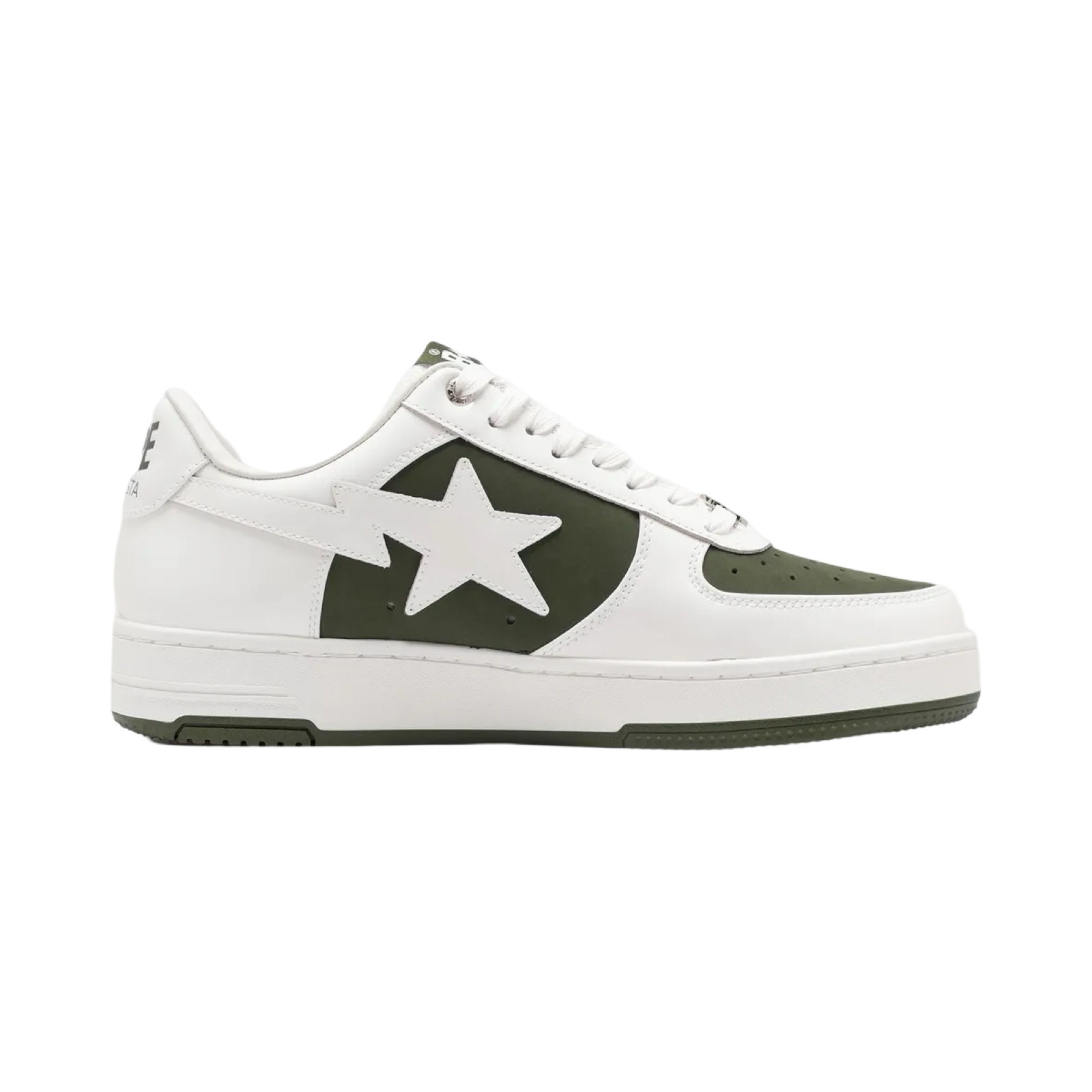 BAPE Bapesta #6 M2 Low Sneakers in Olive & White - Stylish Streetwear for Men | Perfect for Casual Outfits & Sneaker Collectors