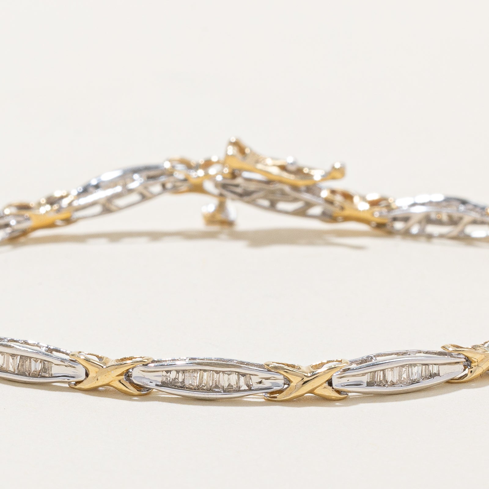Two Tone Gold Channel Set Diamond Bracelet | 0.50ctw | 7 Inches | Elegant Jewelry Gift for Women | Perfect for Weddings, Anniversaries & Special Occasions