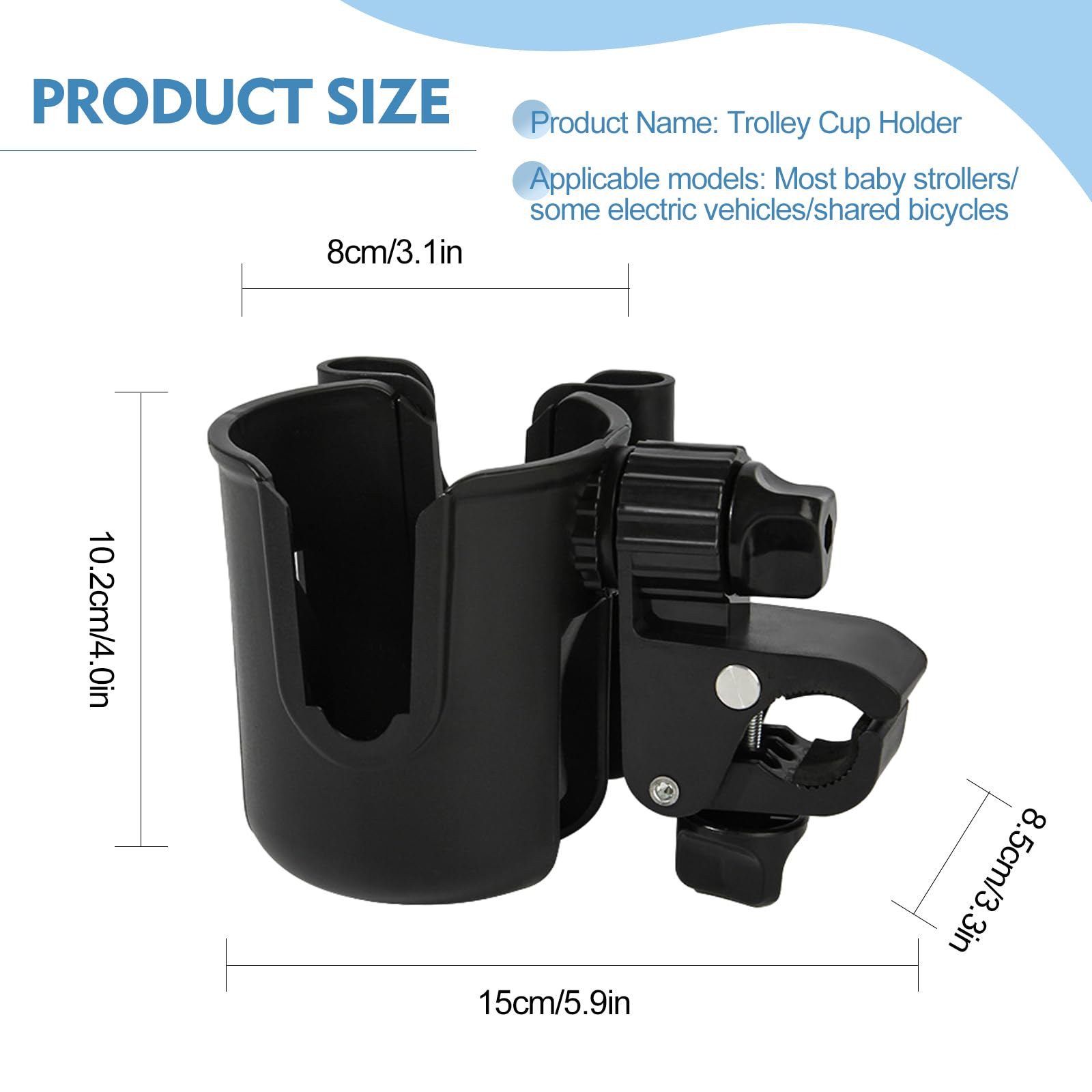 Universal Electric Wheelchair Cup Holder with Phone Mount - Adjustable Bottle Holder for Wheelchairs, Walkers, Bikes, Scooters & Strollers (Uppababy Compatible) - Perfect for Outdoor Activities, Travel & Daily Mobility Needs