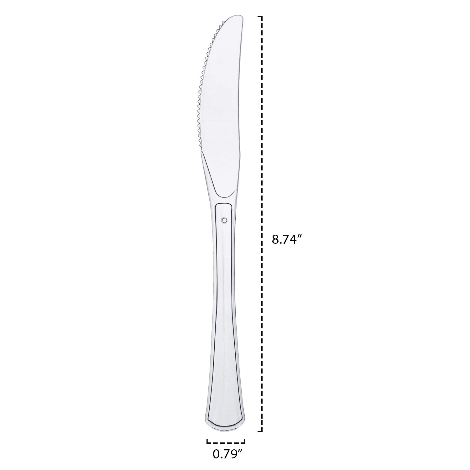 Extra Heavy Duty Hard Plastic Full Size Cutlery Set - 24-Piece Clear Disposable Knives, Forks & Spoons | Perfect for Parties, BBQs, Weddings & Large Gatherings
