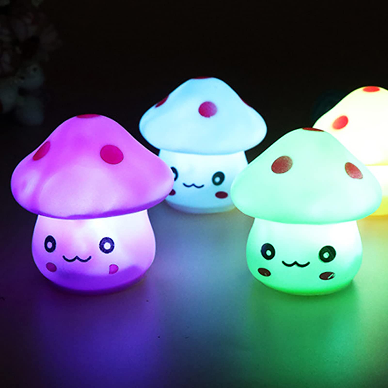 Adorable Mushroom Night Light - Purple LED Desk Lamp for Kids & Adults, Perfect for Bedroom, Nursery, Office Decor & Gift Giving