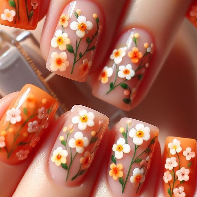 5D White Yellow Daisy Flower Nail Stickers - K349 for DIY Nail Art, Manicure, and Pedicure - Perfect for Parties, Weddings, and Special Occasions