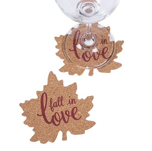 24-Piece Fall Wedding Leaf Cork Coasters Set - Elegant Party Supplies for Autumn Celebrations, Thanksgiving, and Home Decor