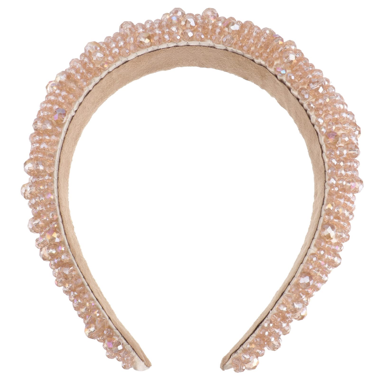 FRCOLOR Elegant Jeweled Hair Bands for Women & Girls - Wide Headband Scrunchies, 90s Retro Hair Hoop Accessories for Party, Wedding, Daily Wear & Makeup Styling