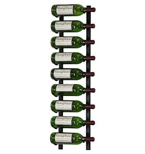 VintageView 9 Bottle Wall Mounted Metal Wine Rack - Space Saving Hanging Wine Storage for Kitchen, Dining Room or Bar Decor