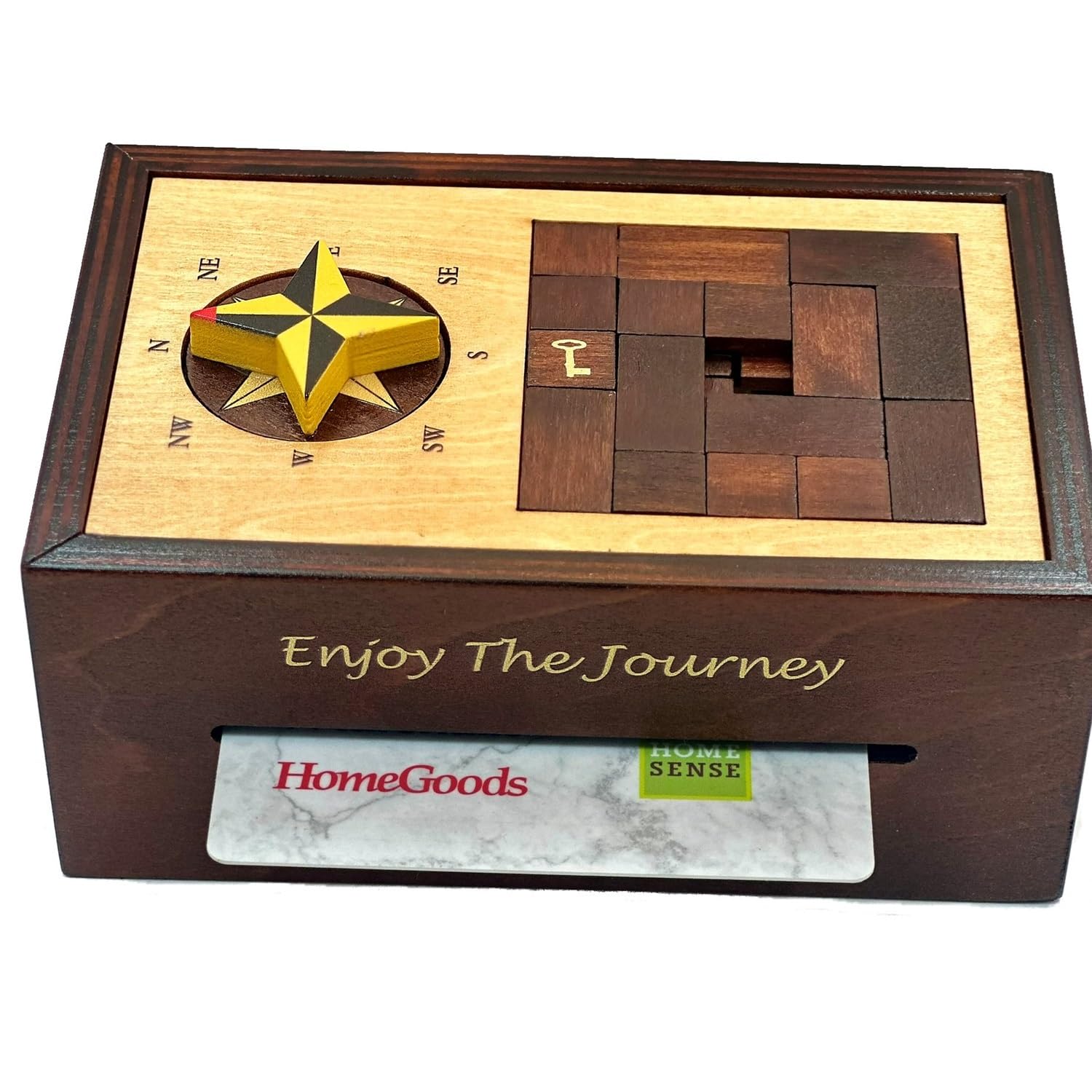 Wooden Secret Puzzle Box with Hidden Compartments - Challenging IQ Escape Game, Money & Gift Card Holder - Perfect for Brain Teasers, Escape Room Enthusiasts and Unique Gift Giving