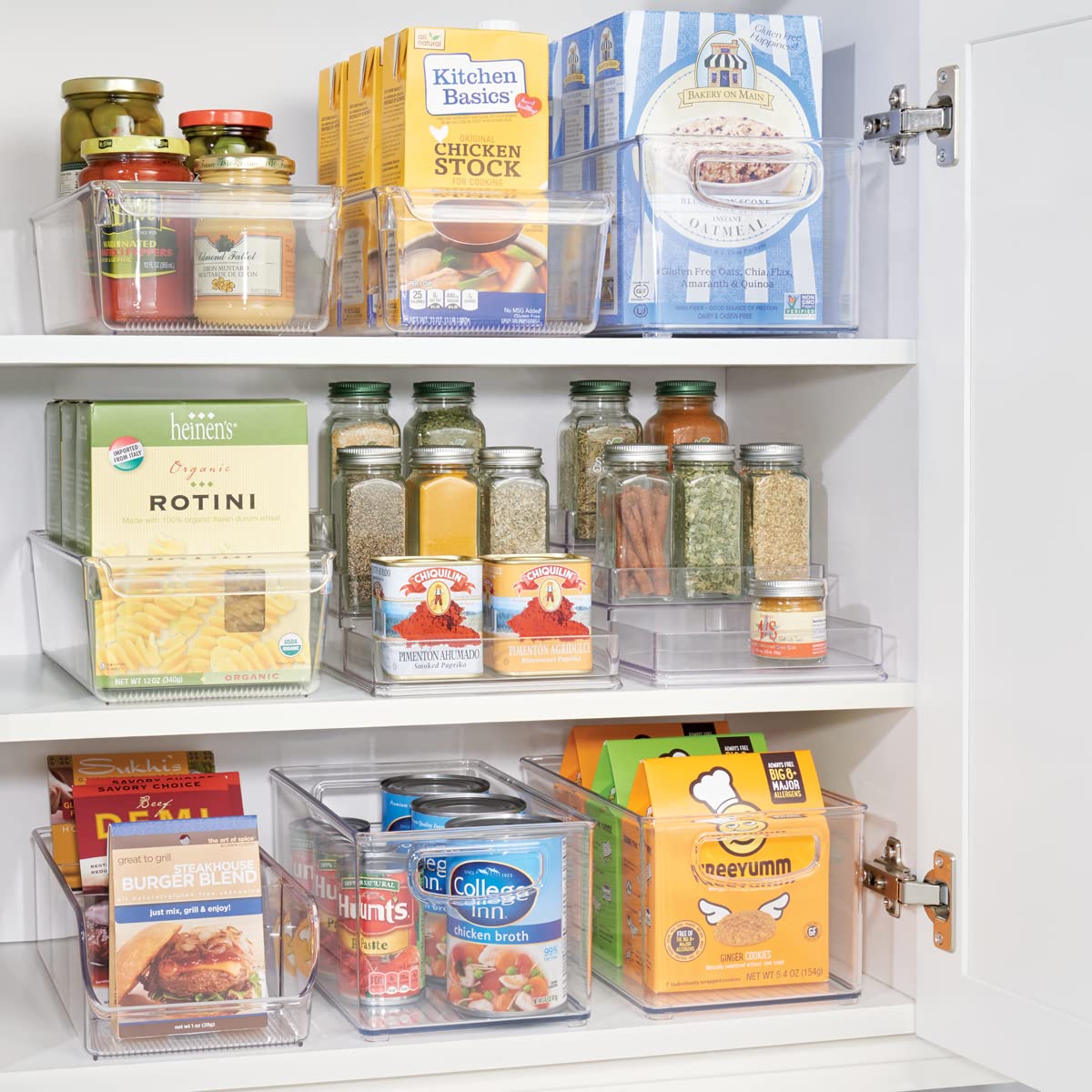 iDesign Linus Plastic Refrigerator Organizer Bin with Handle - BPA-Free Clear Food Storage Container for Fruits, Vegetables, Snacks & Drinks (11.5