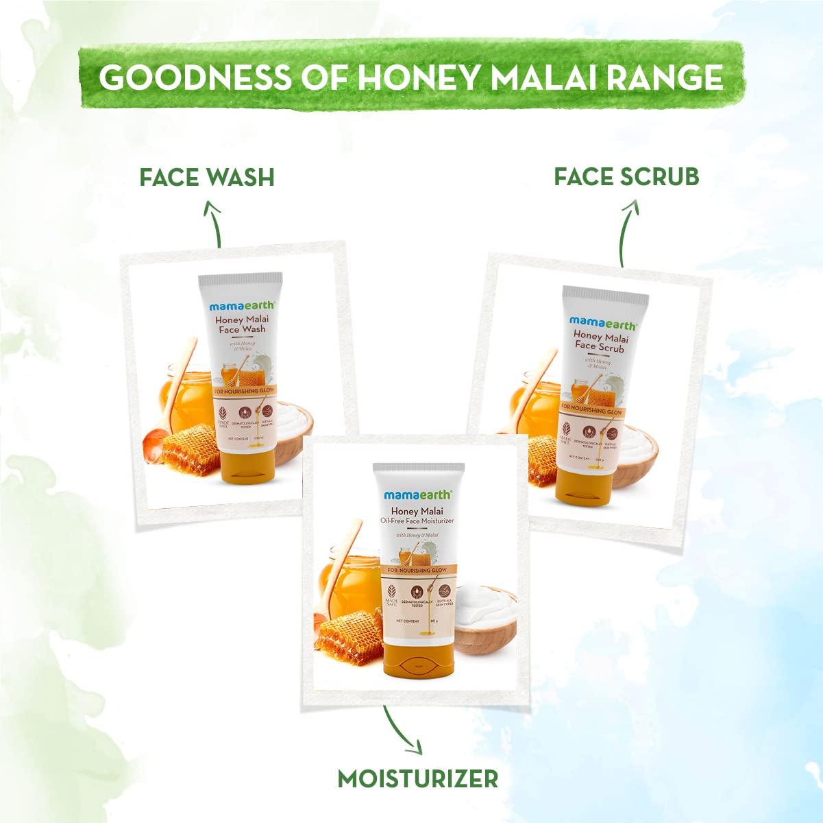 Mamaearth Honey Malai Oil-Free Face Moisturizer for Nourishing Glow - 80g | Hydrating Daily Moisturizer for Dry & Sensitive Skin | Perfect for Morning & Night Skincare Routine
