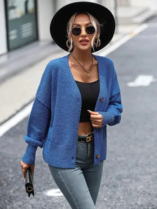 Women's V-Neck Button Cardigan Sweater - Soft & Stylish Knitwear for Casual Wear, Office & Layering