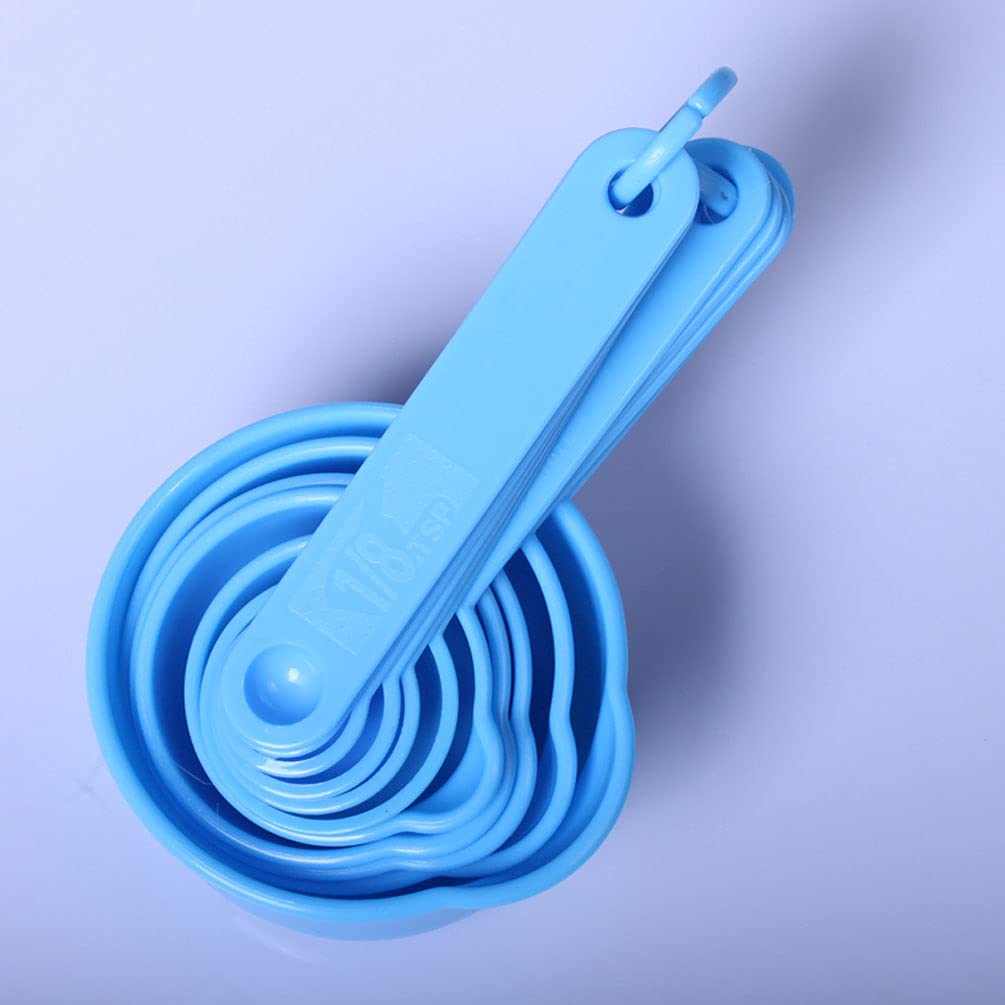 11-Piece Plastic Measuring Spoons and Cups Set for Baking, Cooking & Kitchen - Blue | Essential for Home Bakers, Meal Prep & Accurate Recipe Measurements