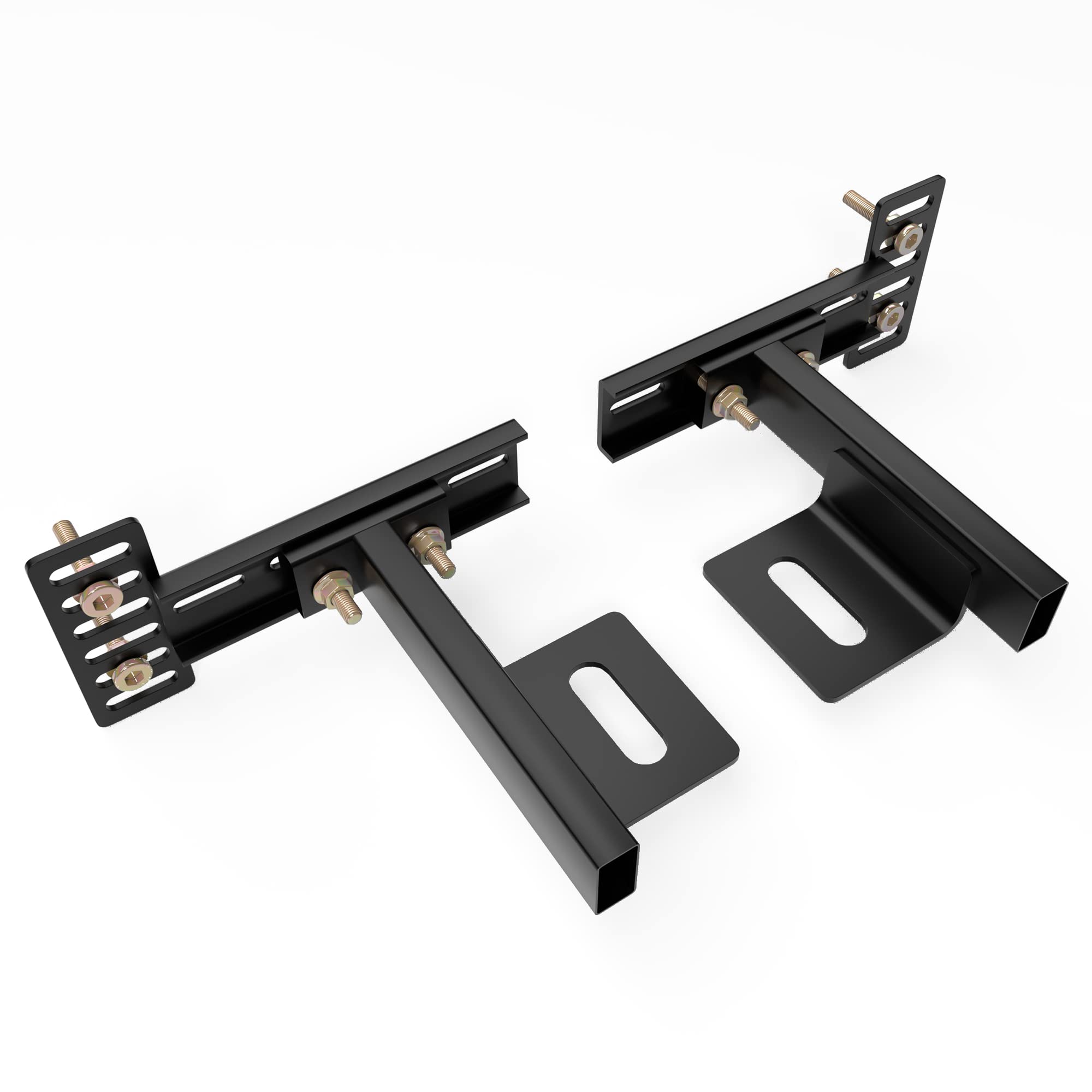 Adjustable Headboard Brackets for Metal Bed Frame - Heavy Duty Headboard & Footboard Extension Kit - Fits Twin, Full, Queen & King Size Beds - Set of 2 Matte Black Brackets - Perfect for Bedroom Furniture Assembly and DIY Bed Frame Projects
