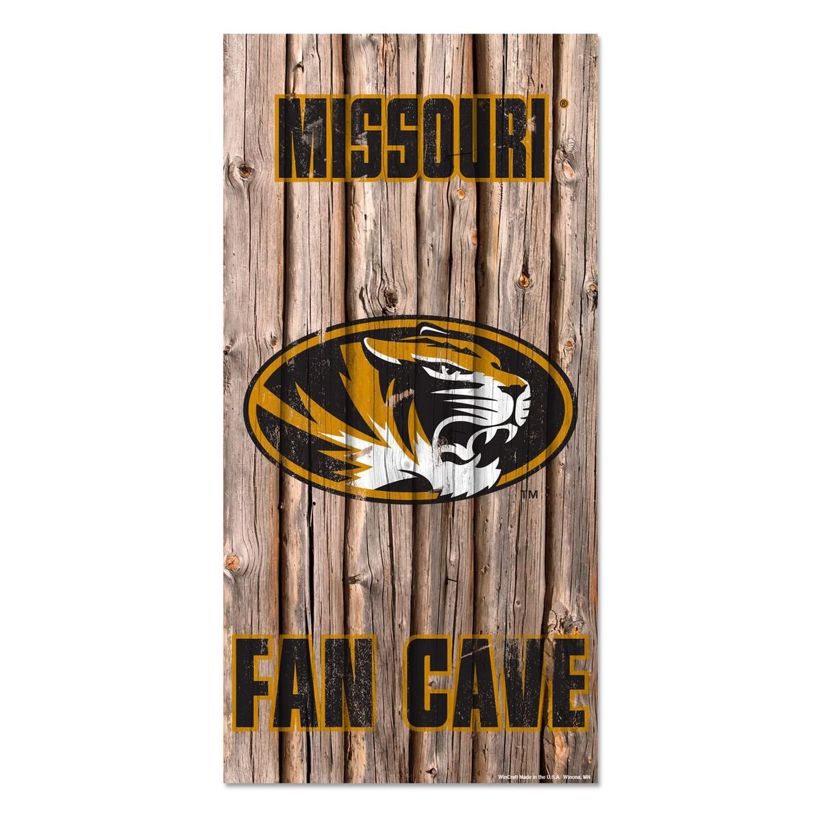 Missouri Tigers Fan Cave Wood Sign - Handmade College Football Decor for Home, Office & Game Room - Perfect for Missouri Tigers Fans & Alumni Gifts