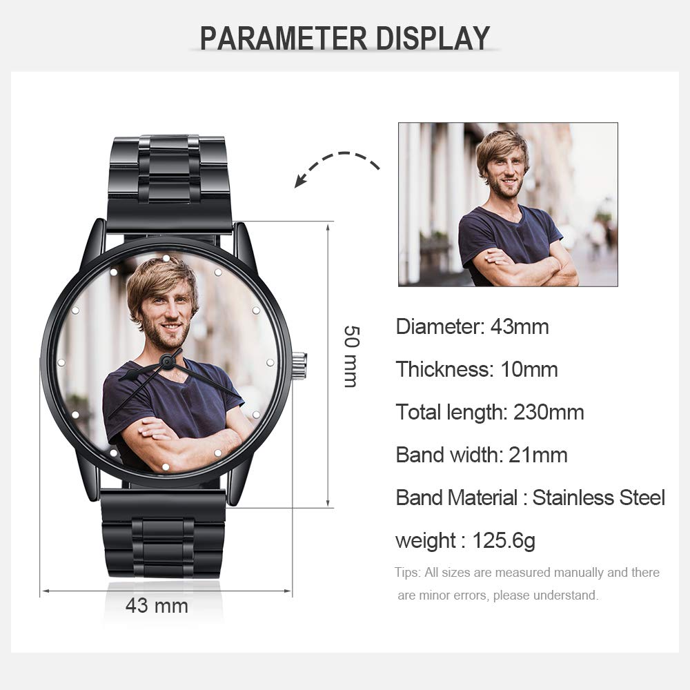 Custom Engraved Photo Watches for Men & Women - Personalized Unisex Wristwatch Gift for BFF, Lover, Mom, Dad - Perfect for Anniversaries, Birthdays & Special Occasions
