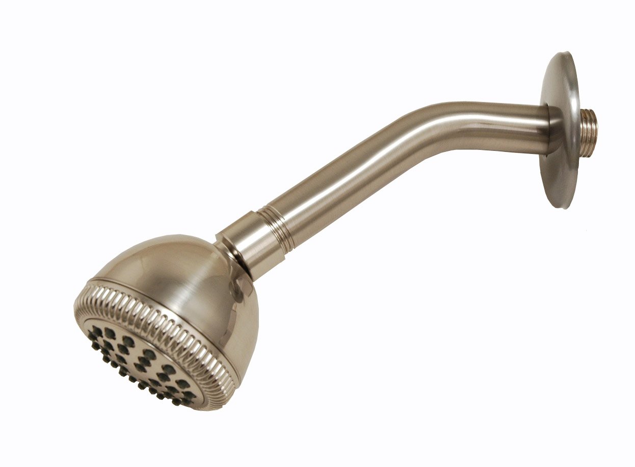 3-Handle Tub and Shower Faucet with Satin Nickel Finish - Porcelain Handles & Compression Stems by Plumb USA - Perfect for Bathroom Renovation and Modern Home Upgrade