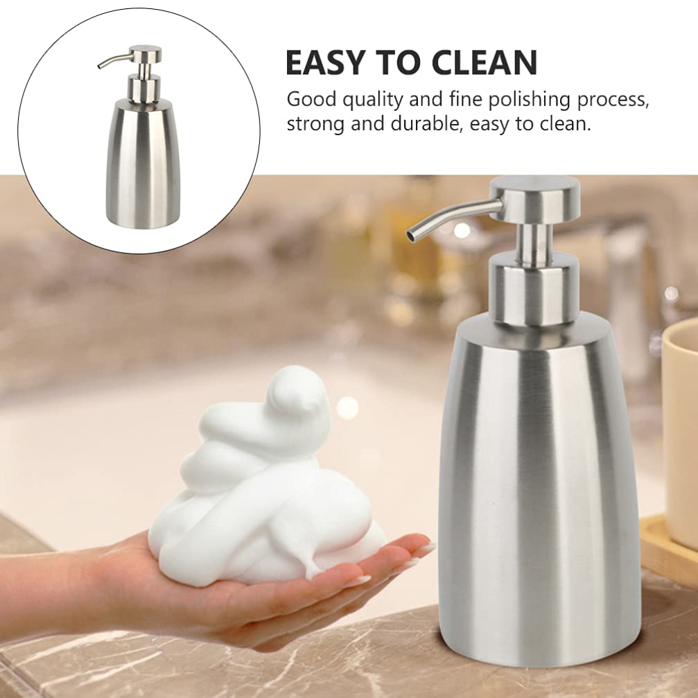 Hemoton Stainless Steel Foam Soap Dispenser - Travel Size Bubble Maker for Liquid Soap, Face Wash & Hand Wash | Portable Foamer Bottle for Kitchen, Bathroom, Gym & Outdoor Use