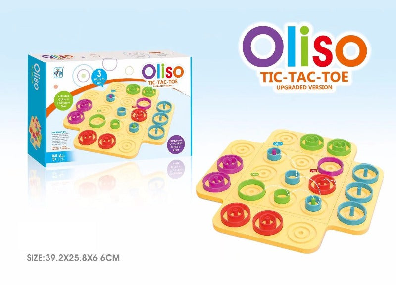 Oliso Tic Tac Toe Game Set - Classic Board Game for Kids & Adults - Perfect for Family Game Night, Travel, and Parties