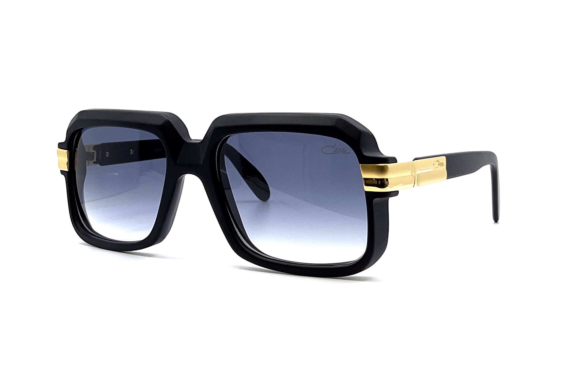 Cazal 607 Sunglasses Matte Black Gold Frame - Vintage Retro Style for Men & Women - Perfect for Outdoor, Driving, and Fashion Accessories