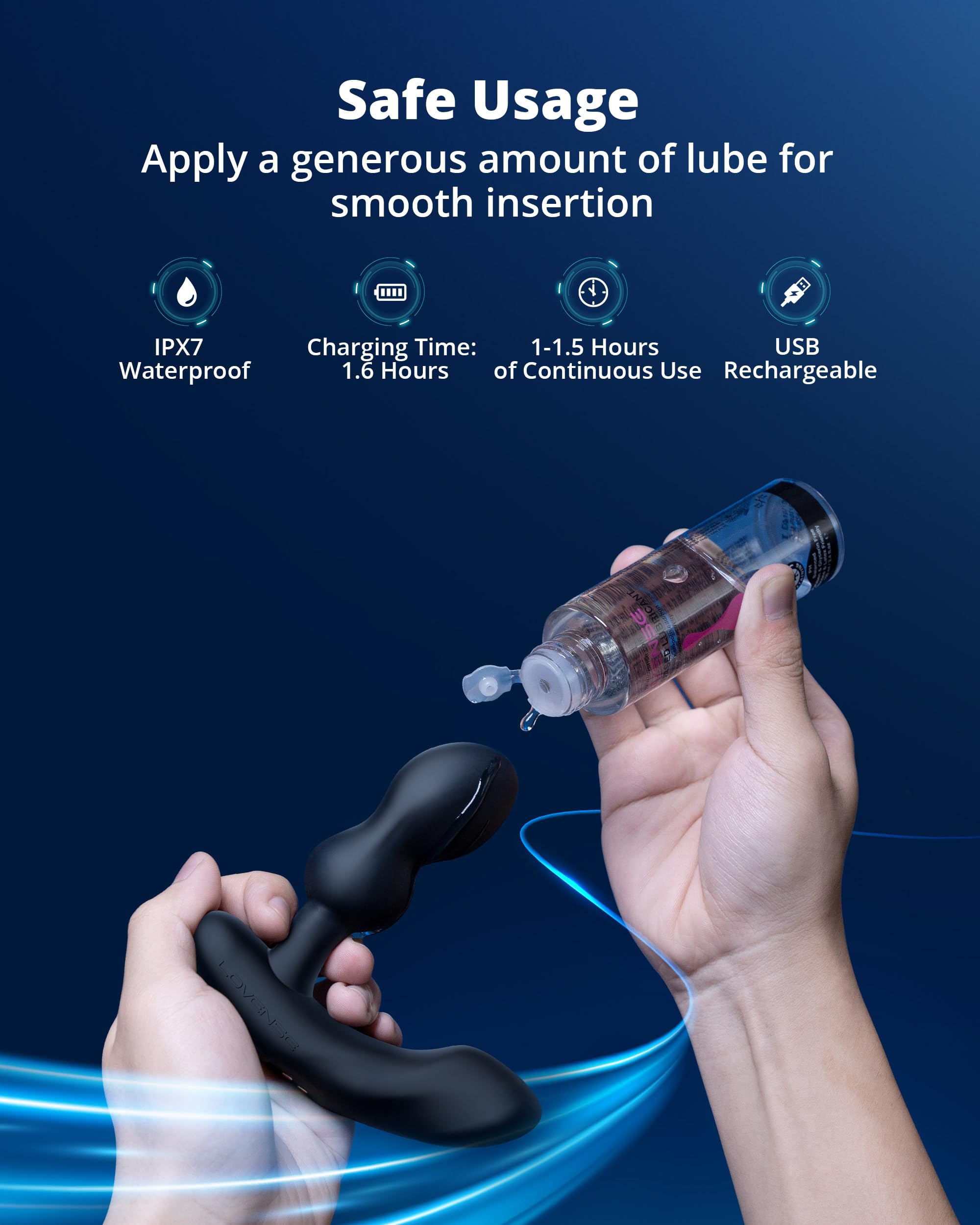 LOVENSE Edge 2 Prostate Massager for Men - Powerful APP Remote Control Vibrating Butt Plug, Adult Sex Toy with Intense Vibrations for Beginners & Advanced Users | Perfect for Couples Play, Solo Exploration & Long Distance Relationships