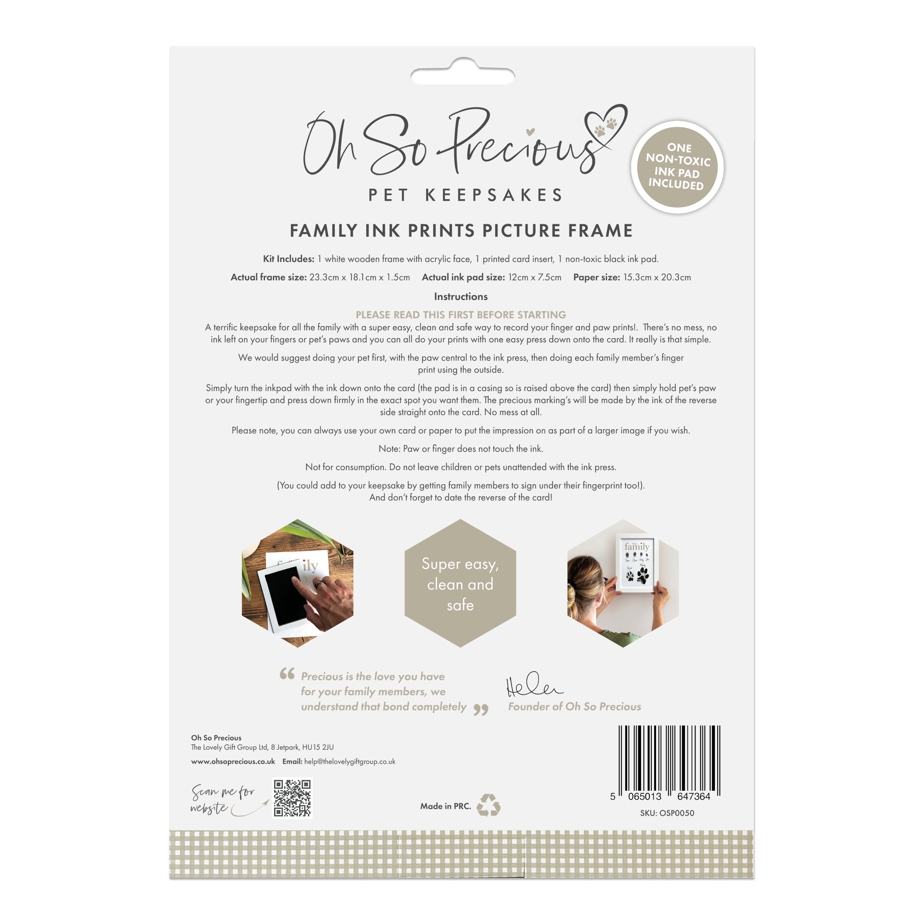 Custom Framed Family Handprint & Paw Print Keepsake with Ink Kit - Perfect for Pet Lovers, Baby's First Year, and Family Memories