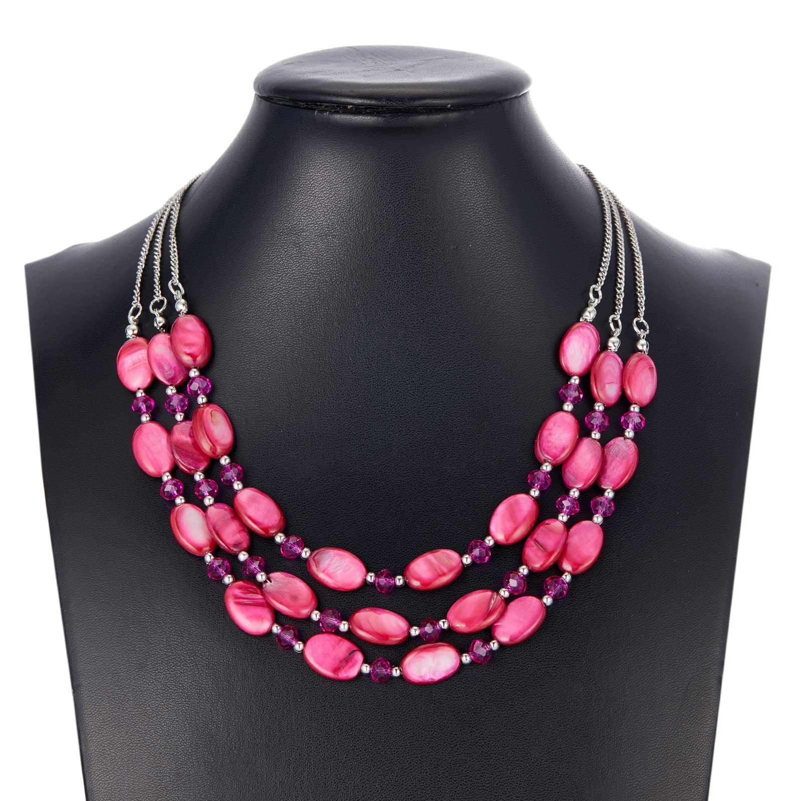 Chunky Layered Beaded Statement Necklace for Women - Multi Strand Boho Fashion Jewelry - Perfect Birthday Gift for Mom, Wife, Sister | Great for Parties, Weddings, Date Nights & Office Wear