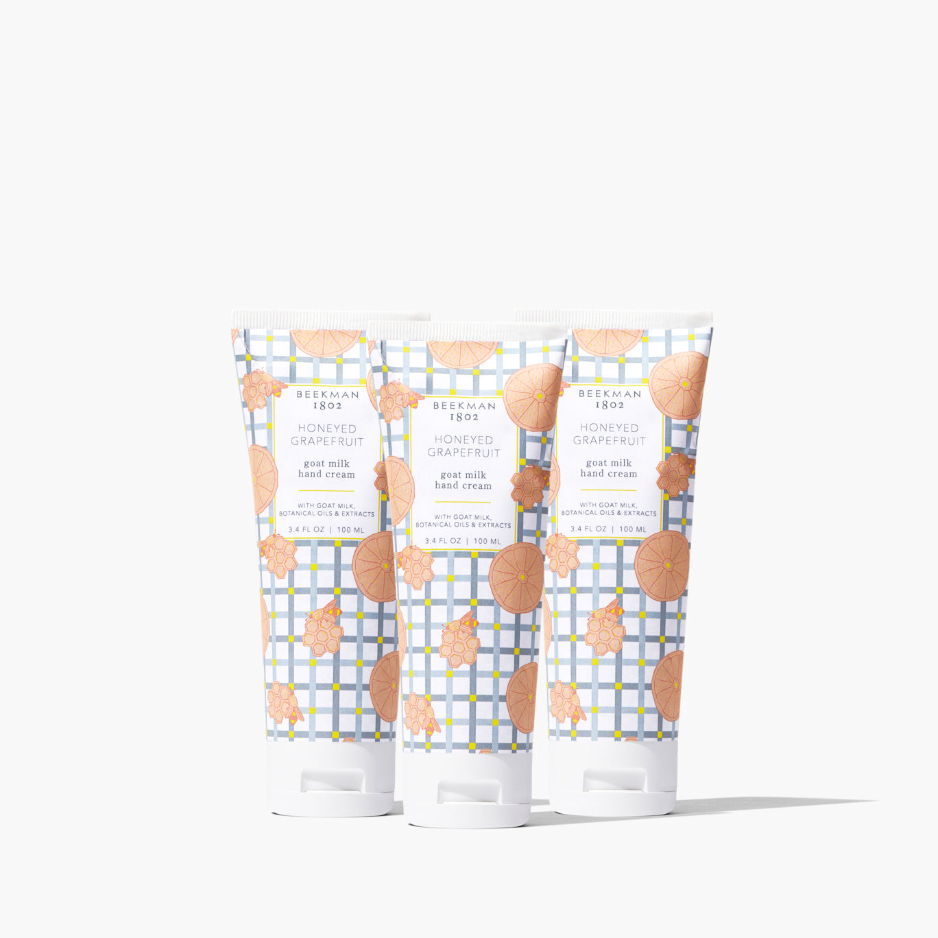 Moisturizing Honey Grapefruit Hand Cream Set of 3 - Hydrating & Nourishing for Dry Skin - Perfect for Home, Office & Travel