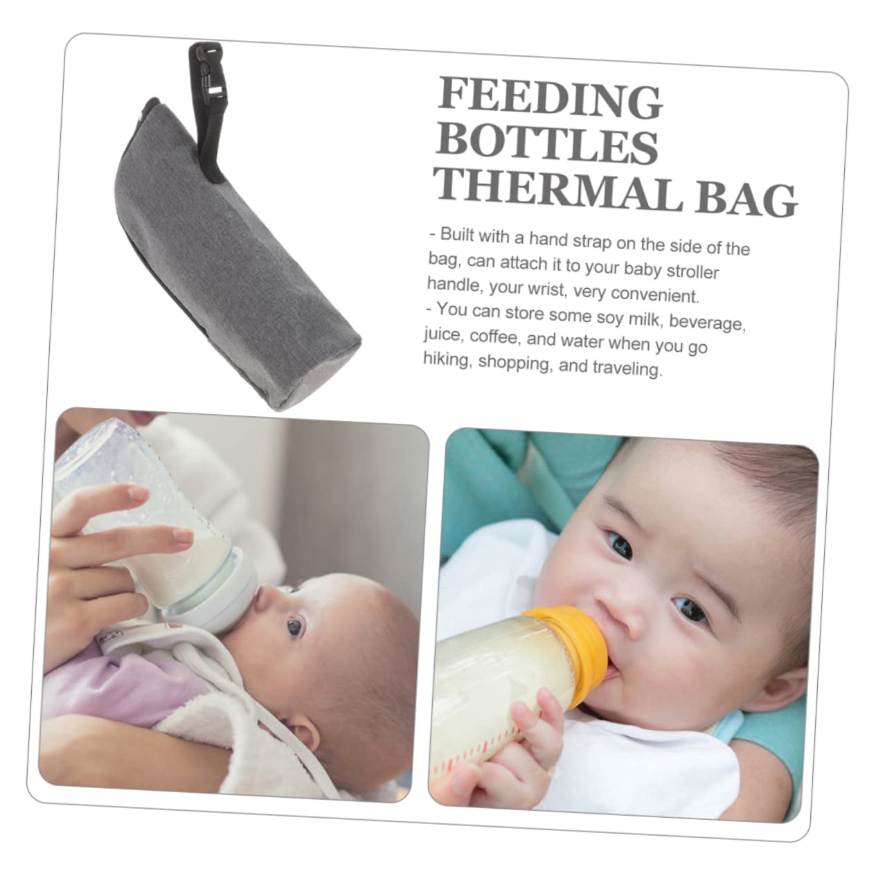 iBasenice Insulated Baby Bottle Bag with Safety Zipper - Thermal Milk Bottle Carrier for Outdoor, Travel & Daycare - Perfect for Moms on the Go