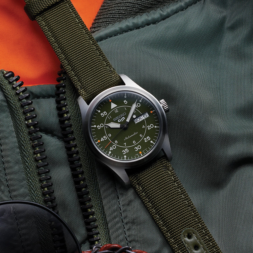 SRPH29 5 Sports Watch 39.4mm Green Dial Fabric Strap - Perfect for Running, Hiking & Outdoor Activities