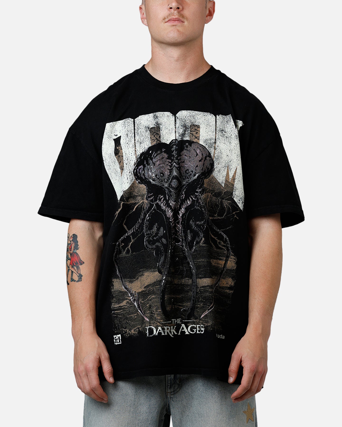 73 Studio X Doom Cacodemon Graphic Metal Band T-Shirt - Black | Vintage Gaming Tee for Men & Women | Perfect for Concerts, Gaming Events & Casual Wear