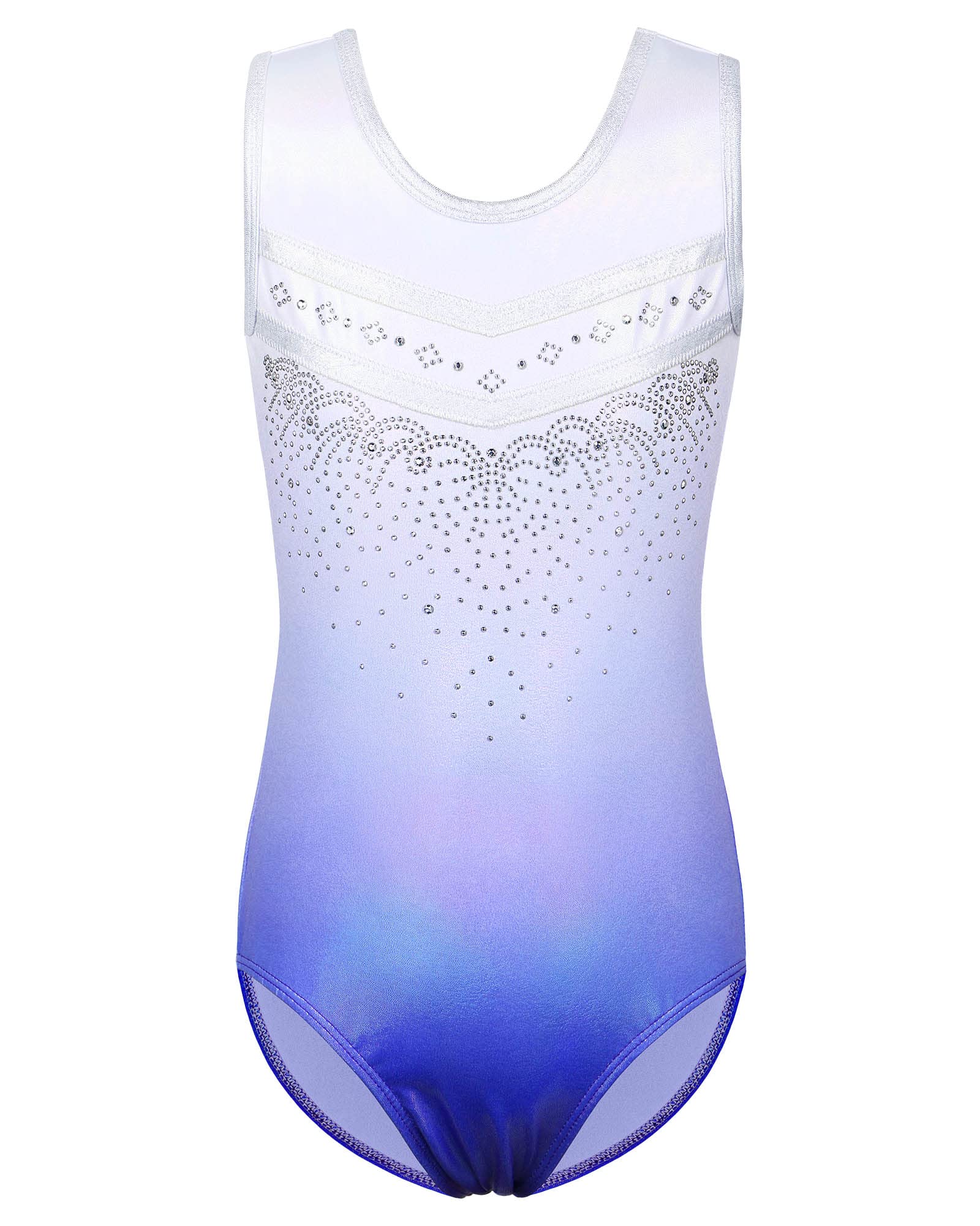 BAOHULU Girls Gymnastics Leotard with Embroidery - Shiny Aqua Rose Diamond Dancewear for Ballet, Cheerleading & Performance