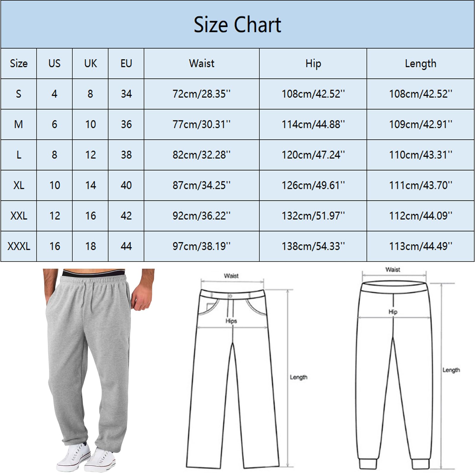 Men's Lightweight Fleece-Lined Jogger Pants with Pockets - Comfortable Cotton Workout Sweatpants for Yoga, Running & Casual Wear