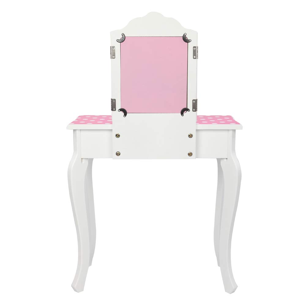 Vanity Table and Chair Set with Drawers - 2 in 1 Makeup Dressing Table for Bedroom, Home Decor & Beauty Organization | Perfect for Women's Cosmetics Storage & Daily Beauty Routine