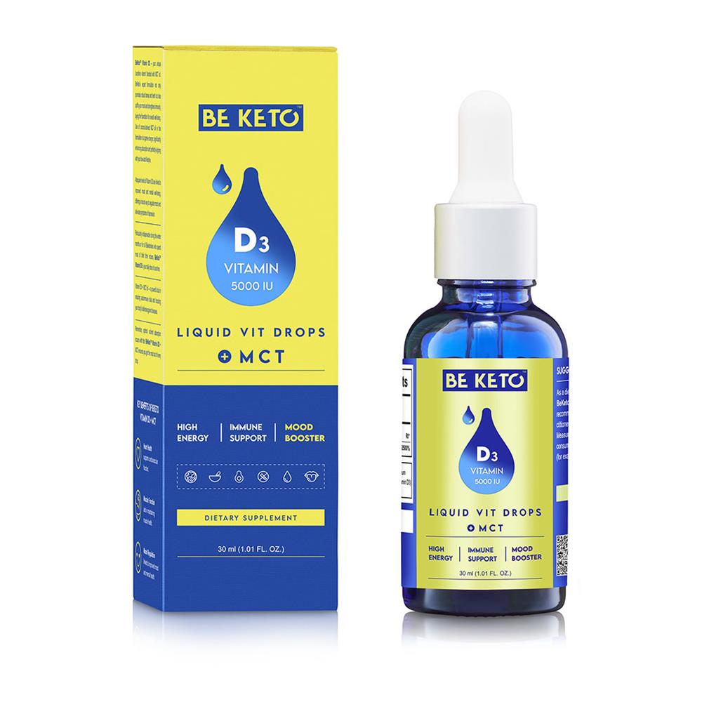 BeKeto Vitamin D3 5000 IU Liquid Drops - 30ml Supplement for Immune Support & Bone Health - Perfect for Daily Wellness & Winter Immunity Boost