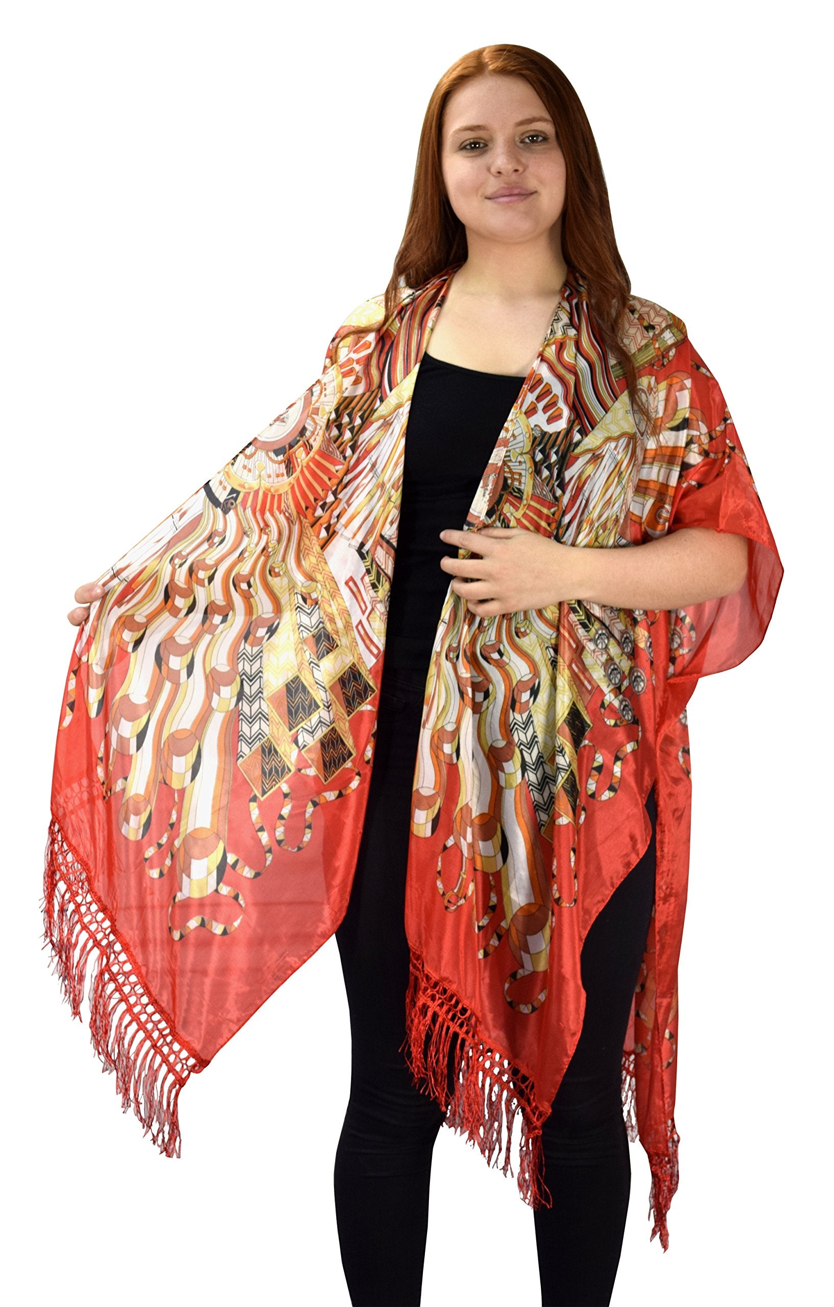 Vintage Kimono Robe for Women - Lightweight Cardigan Cover Up, Summer Beach Poncho - Perfect for Loungewear, Yoga, and Boho Outfits