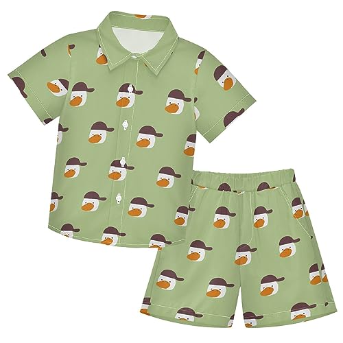 Green White Duck Cap Hat Man