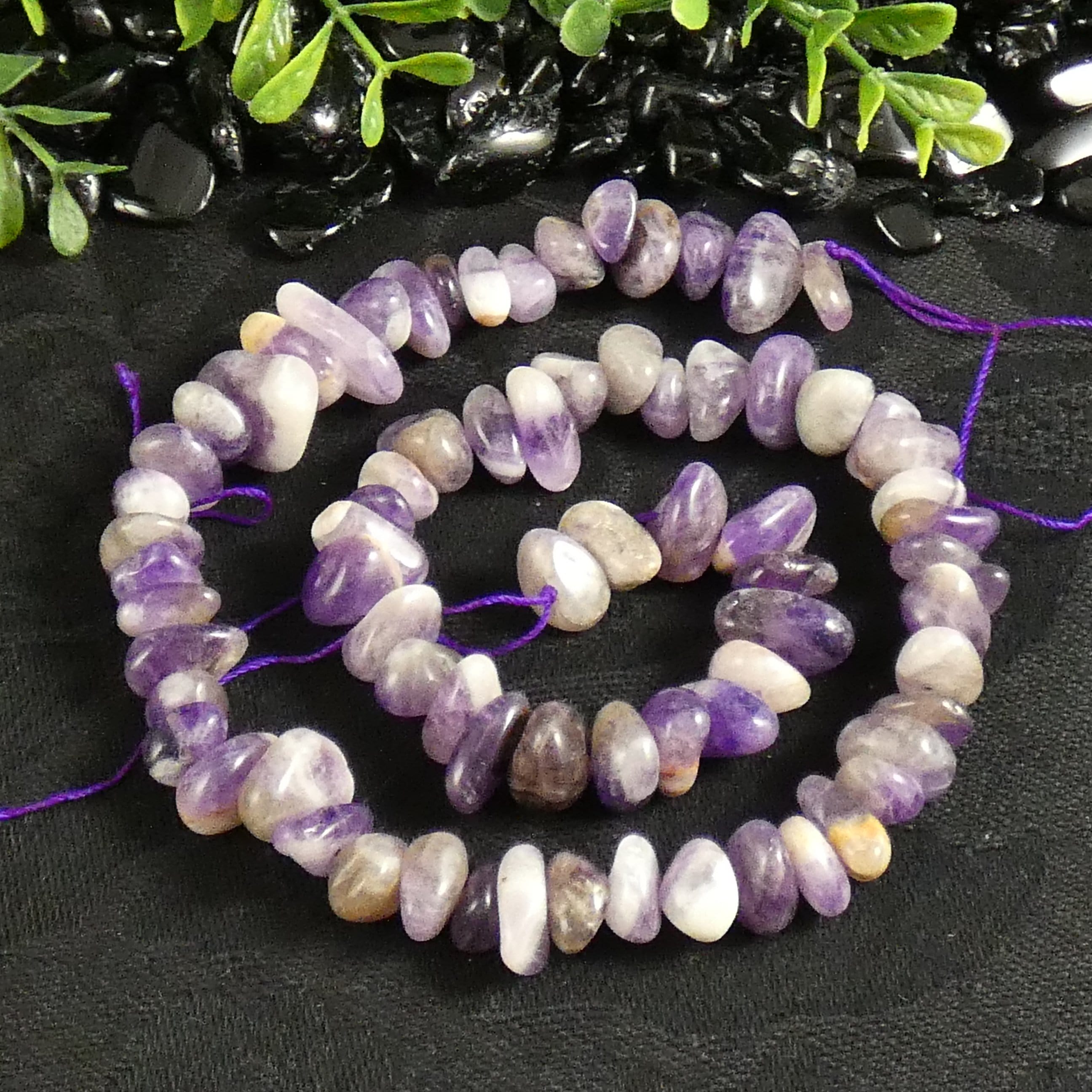 Chevron Amethyst Tumbled Chip Beads - Natural Healing Stones for Jewelry Making, DIY Crafts, Meditation & Spiritual Gifts (Various Sizes)
