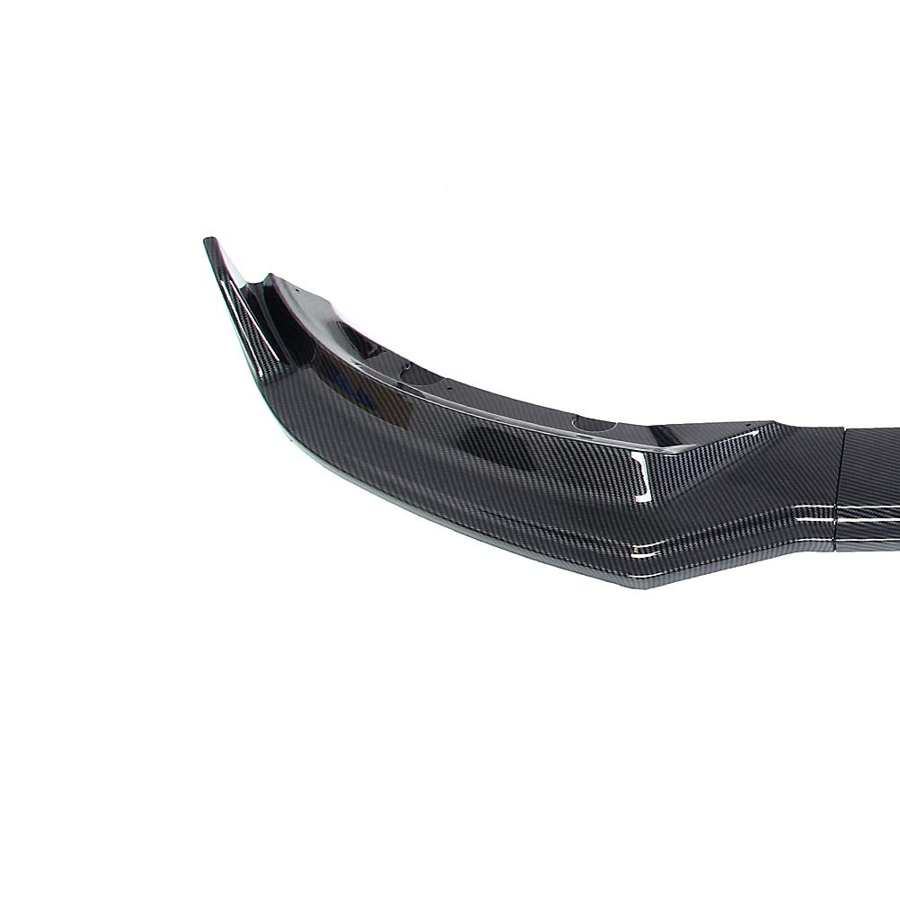NINTE ABS Painted Carbon Fiber Front Bumper Lip Spoiler for 2016-2022 Tesla Model 3 (3-Piece Set) - Enhance Style & Aerodynamics for Sporty Look