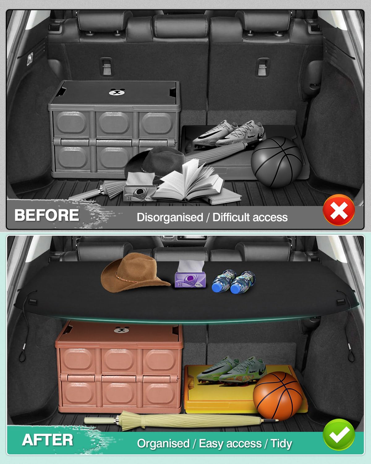 2023-2024-2025 Honda HR-V HRV Retractable Cargo Cover - Heavy Duty Black Trunk Shade Accessory for Luggage Protection | Perfect for Road Trips, Grocery Hauling & Pet Transport