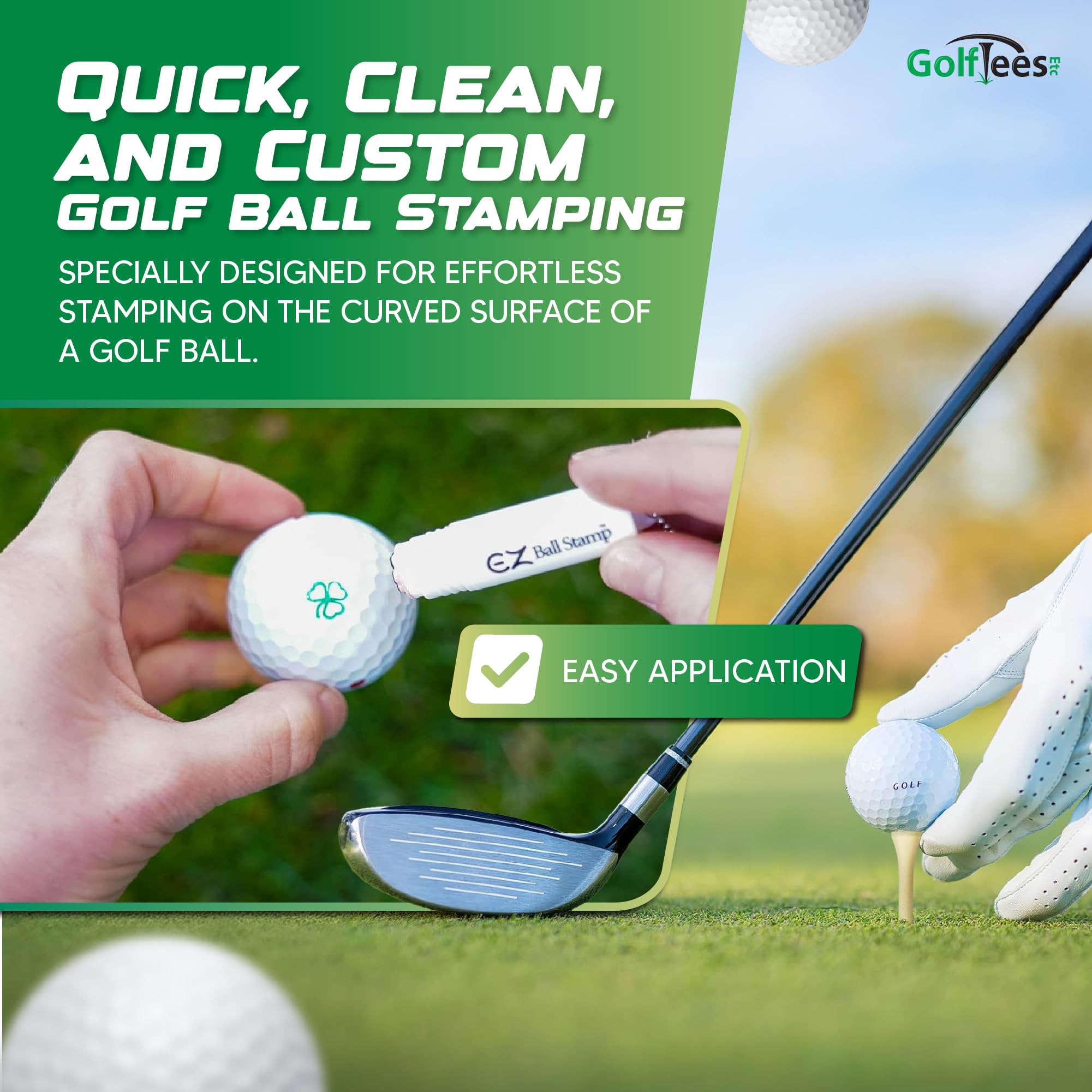 EZBallStamp Golf Ball Stamp Marker - Personalized Golf Ball Stamps with Red Ribbon Design - Perfect for Golf Tournaments, Gifts & DIY Golf Accessories