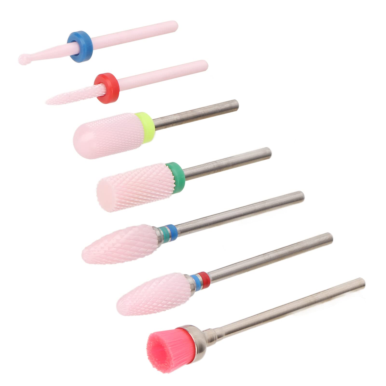 Professional 7pcs Stainless Steel Nail Drill Bits Set - Electric Nail File Grinding Bits for Acrylic Nails, Manicure & Pedicure Tools - Perfect for Salon & Home Nail Care