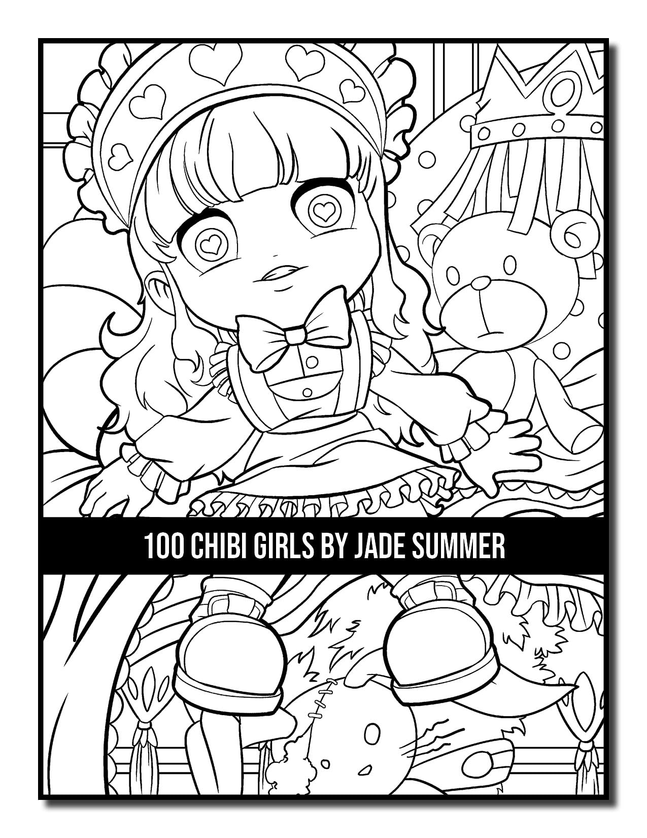 100 Chibi Girls: Cute & Fantasy Adult Coloring Book with Horror & Christmas Themes - Perfect for Stress Relief, Gifts & Creative Relaxation