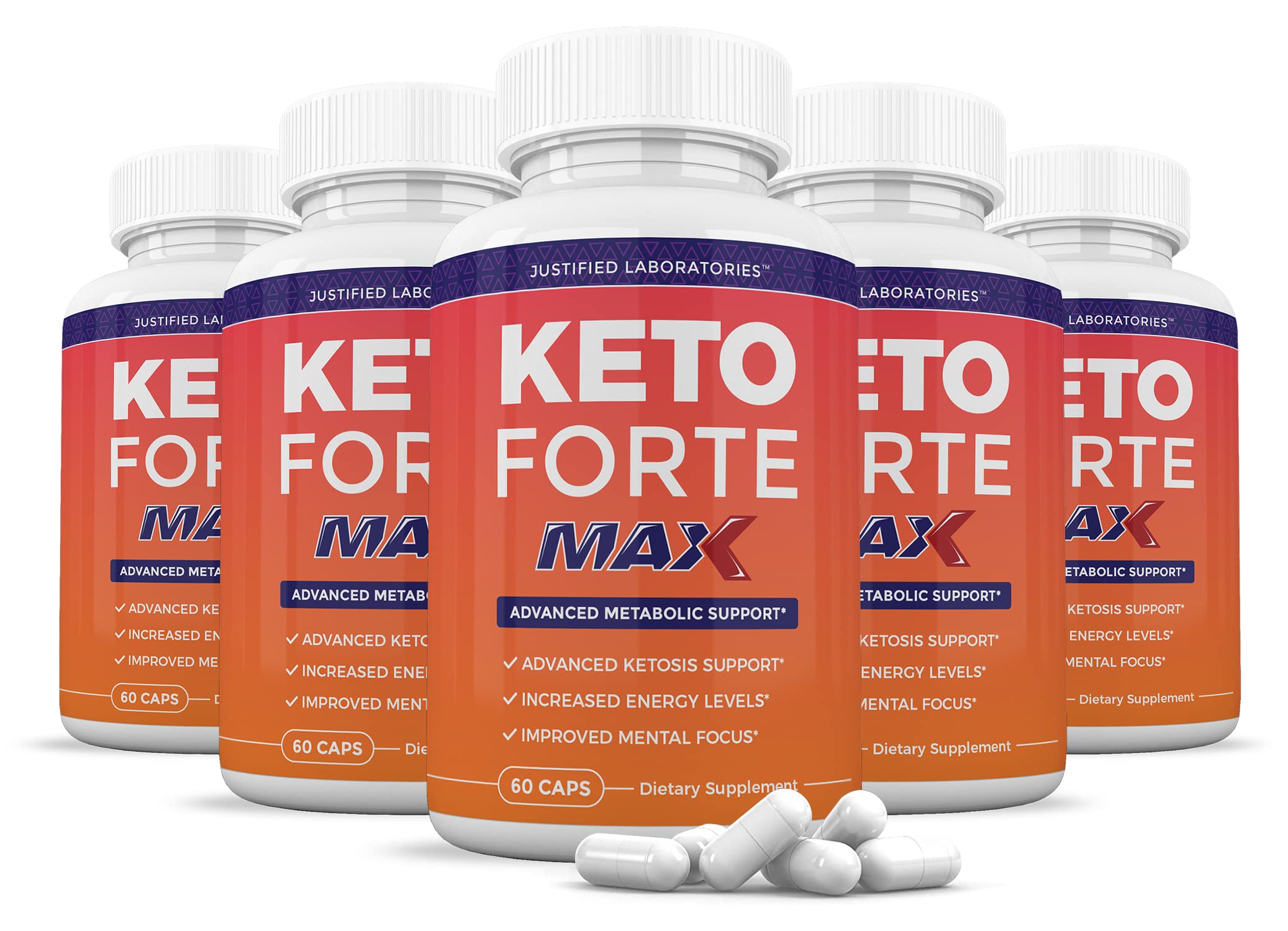 Keto Forte Max 1200MG (5 Pack) - 300 Capsules with Apple Cider Vinegar & goBHB | Exogenous Ketones Supplement for Ketosis Support | Men & Women | Boost Energy & Weight Loss | Perfect for Low-Carb & Keto Diets