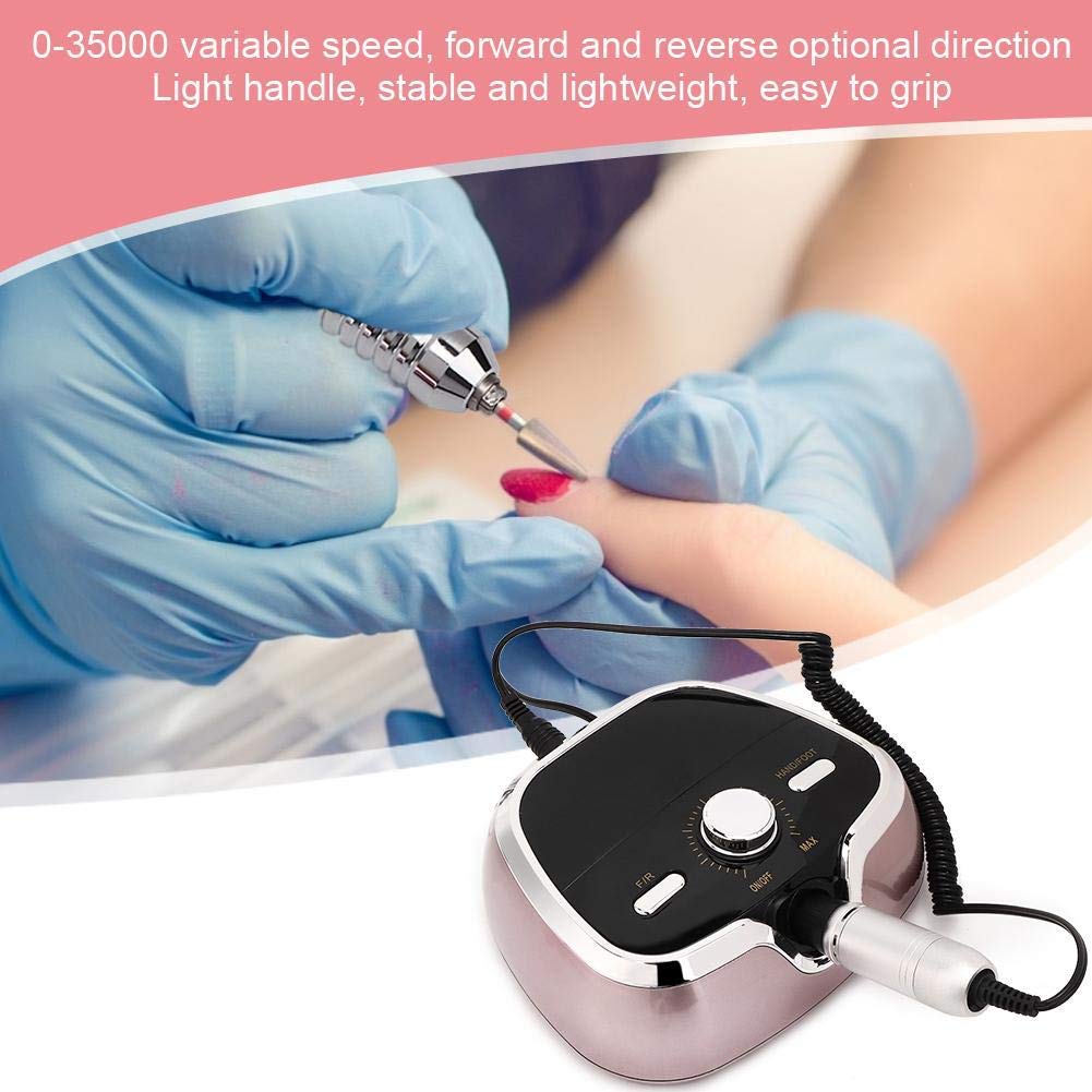 Professional Electric Nail Drill 35000 RPM - Manicure Pedicure Kit with 6 Drill Bits & Polishing Tools - Salon & Home Nail Art Machine for Acrylic Gel Polish Removal | Perfect for DIY Nails, Spa Treatments & Professional Salons | Use for Home Manicures, Nail Art, Gel Removal & Pedicures | Ideal for Nail Extensions, Acrylic Nails, French Tips & Toe Care | Great for At-Home Nail Care, Salon Services & DIY Beauty Treatments