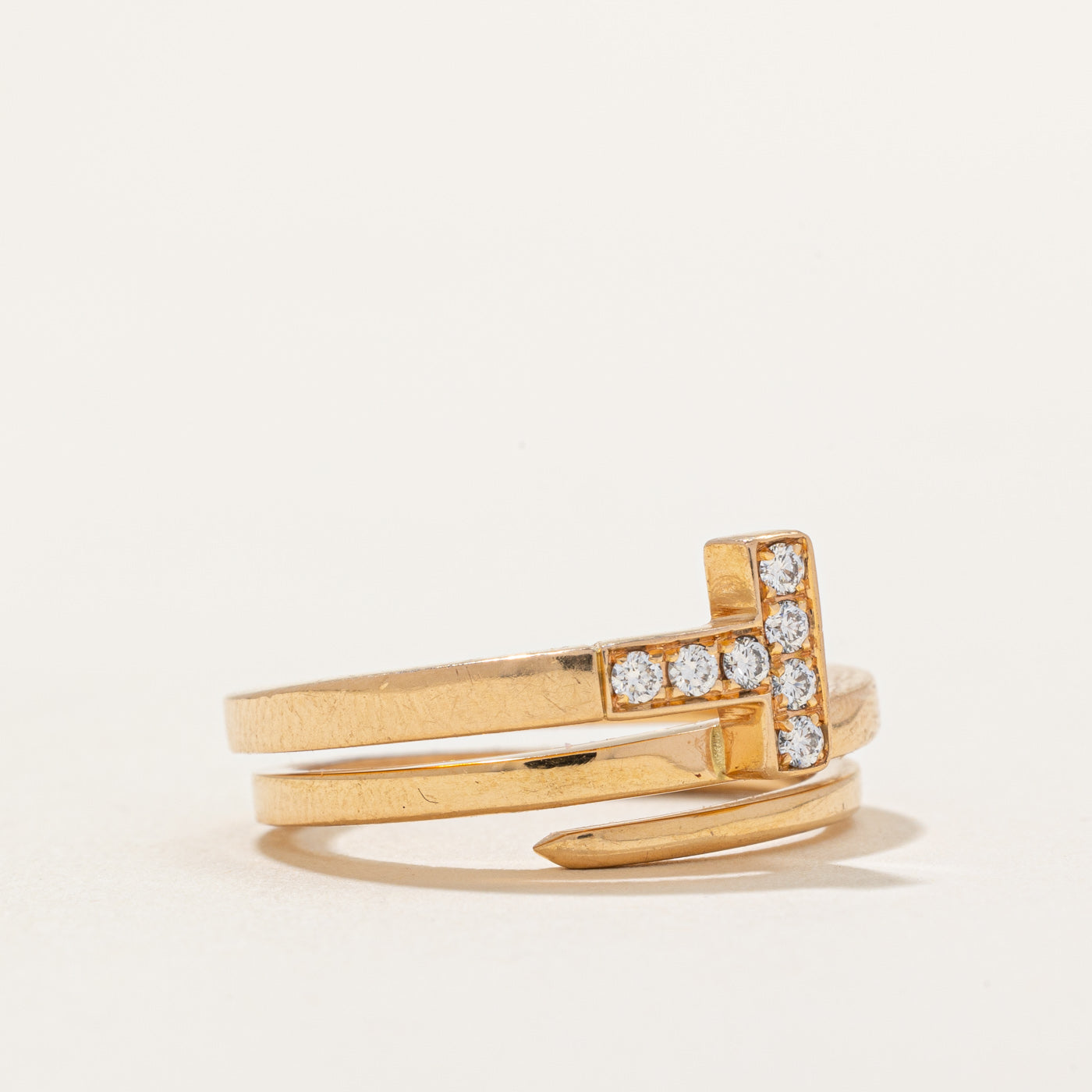 Tiffany & Co Tiffany T Square Wrap Ring - 0.10 Carat Total Weight (CTW) - Size 7 - Sterling Silver Women's Fashion Jewelry - Perfect for Weddings, Anniversaries & Special Occasions