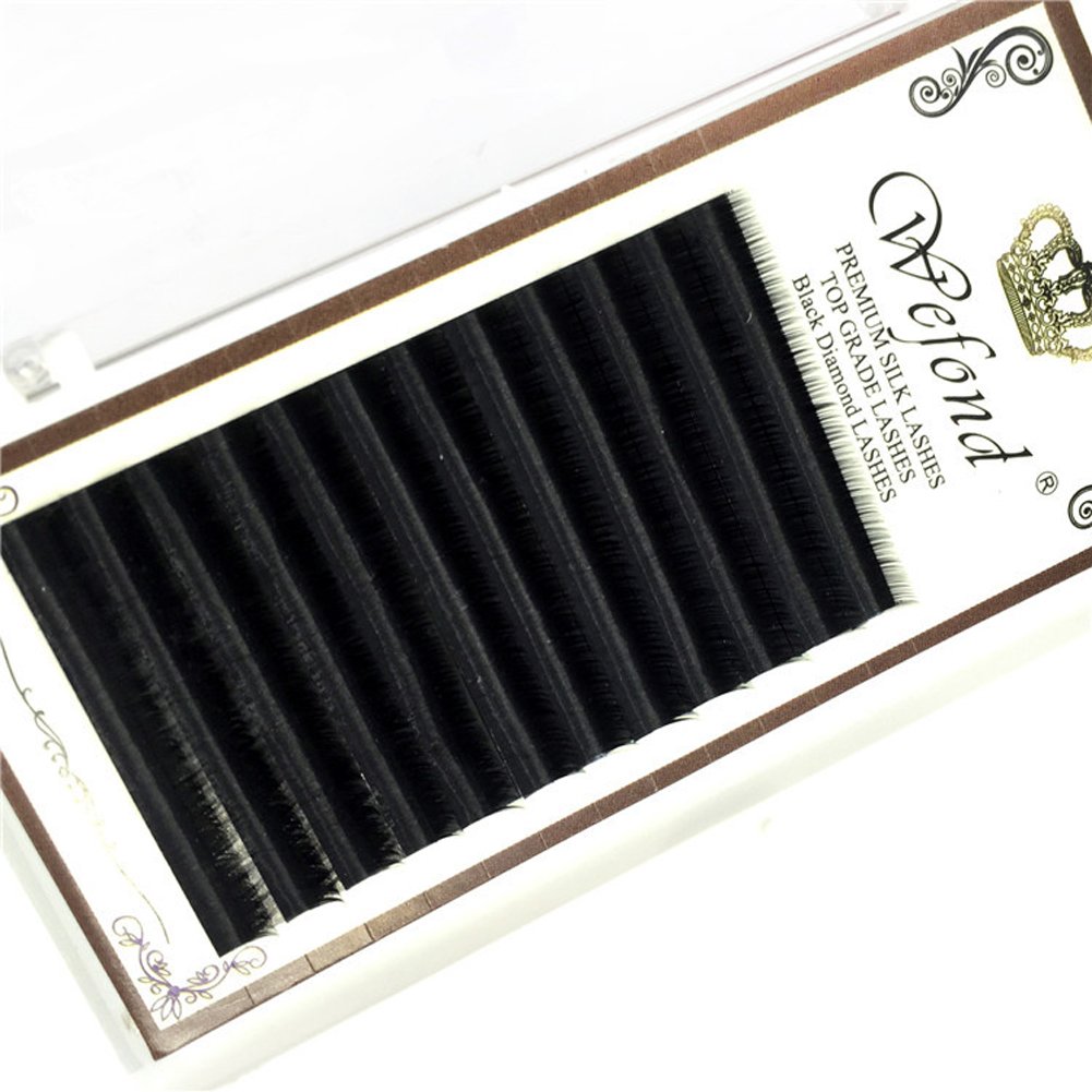 Scala 3D Russia Volume 12 Rows 0.07mm D Curl Silk Individual Eyelash Extensions - Handmade Natural Long Mink Lashes (D-12mm) for Professional Salon & Bridal Makeup